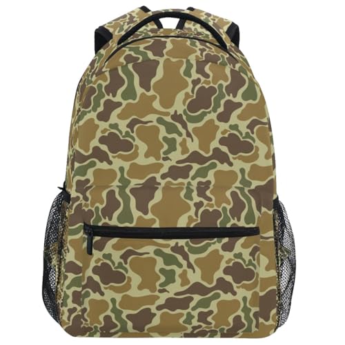 Pfrewn Mochilas infantis para meninas, meninos, animais fofos, mochila escolar para estudantes, Duck Hunter, 12x7.3x16.9in, Moderno