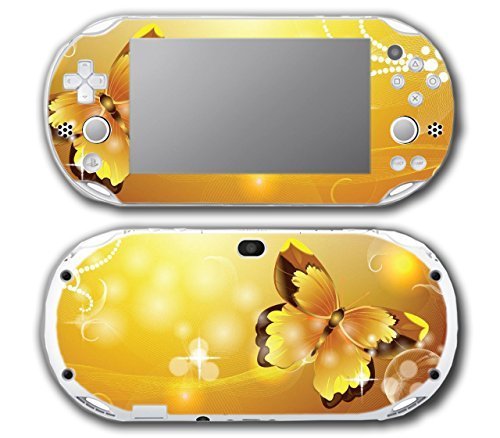 Beautiful Orange Yellow Butterfly Flower Art Video Game Vinyl Decal Skin Sticker Cover for Sony Playstation Vita Slim 2000 Series System