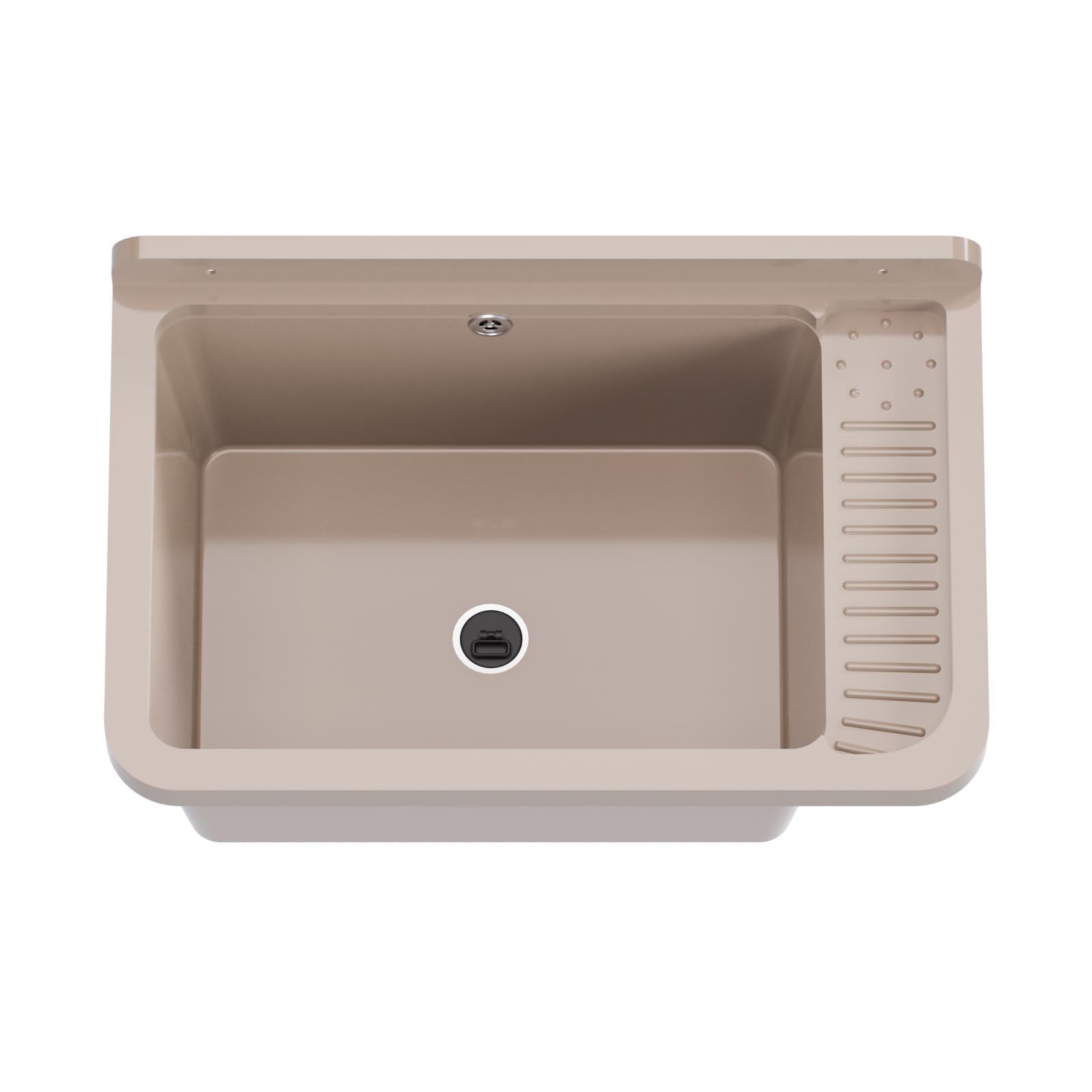 Cuenca de desagüe Fregadero Lavabo Lavadora Exterior para Jardín, Garaje, Bodega, Cocina, Taller Gran Cuenca (Beige)