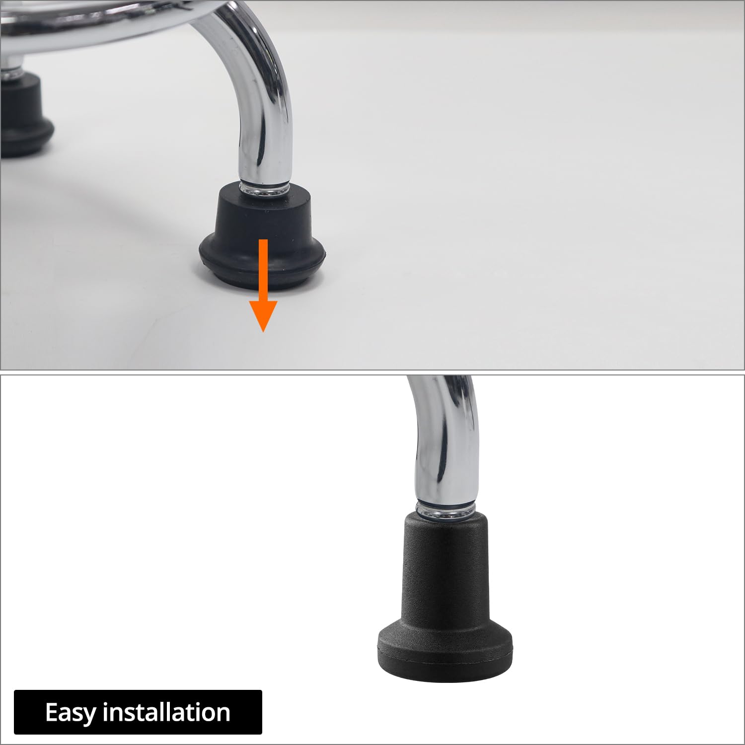QWORK® 5 sztuk wymiennych prowadnic do krzeseł, okrągłe zamienne krzesło biurowe stoper ślizgowy z ramą 50 mm