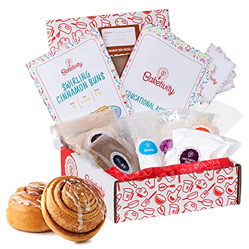 Baketivity Cinnamon Buns Kids Baking Kit with Pre-Measured Ingredients