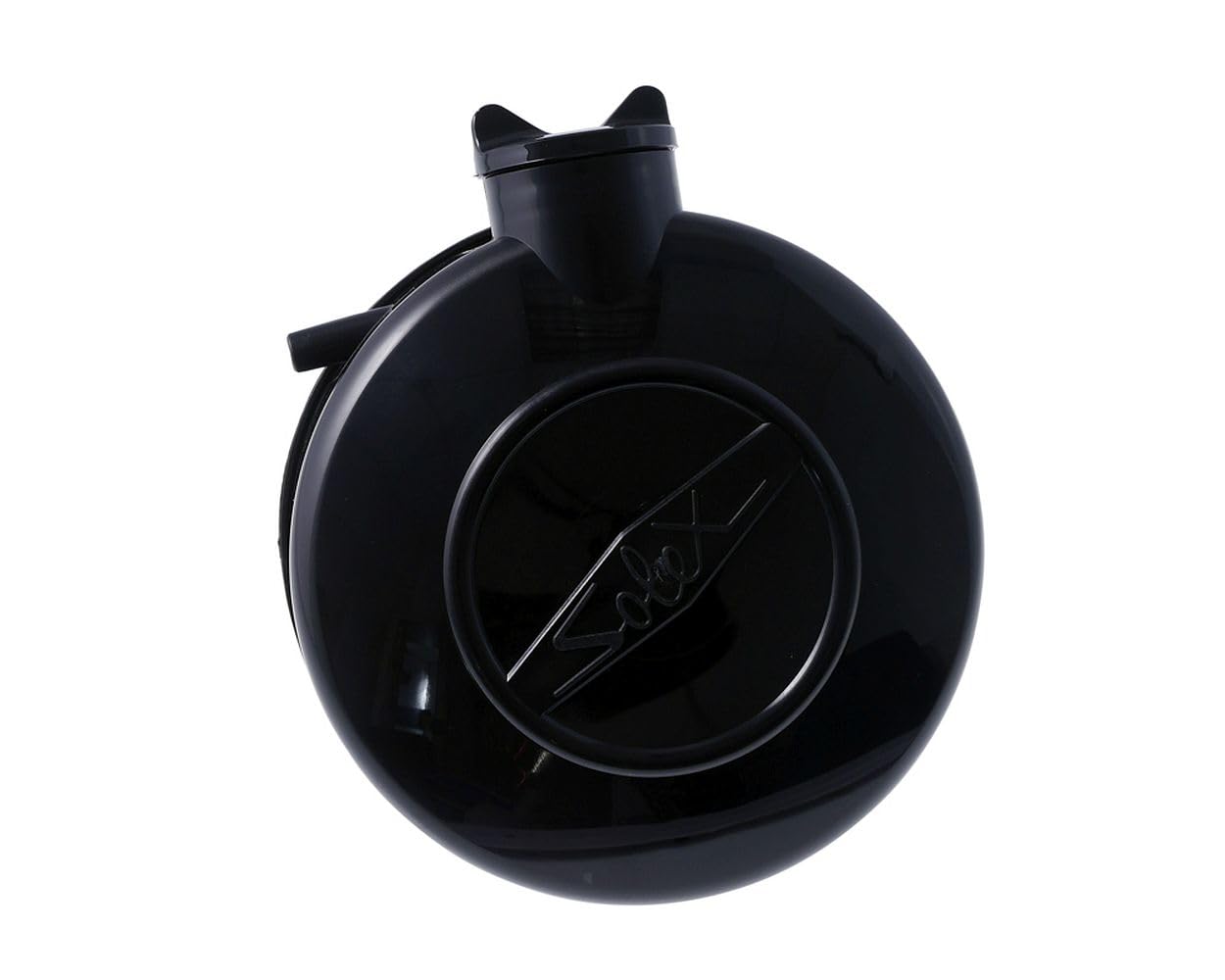 Réservoir d’essence noir en polychlorure de vinyle compatible avec Solex | Cuve à carburant livrée comme ensemble intégral; contenu une pièce, matière plastique, teinte sombre, pose rapide et simple
