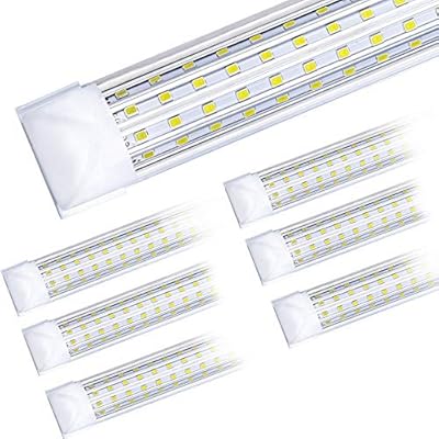FTUBET (6-Pack), 8FT LED Shop Light, Super Bright 110W Shop Lights, 18000LM 5000K 8 Foot Led Lights, Linkable 96" LED Shop Lights Lighting for Garage with Plug, U Shape T8 8' Led Light Fixtures