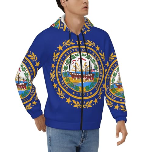 Sweat à capuche New Hampshire homme gilet zippé en polyester de qualité supérieure finition épaisse