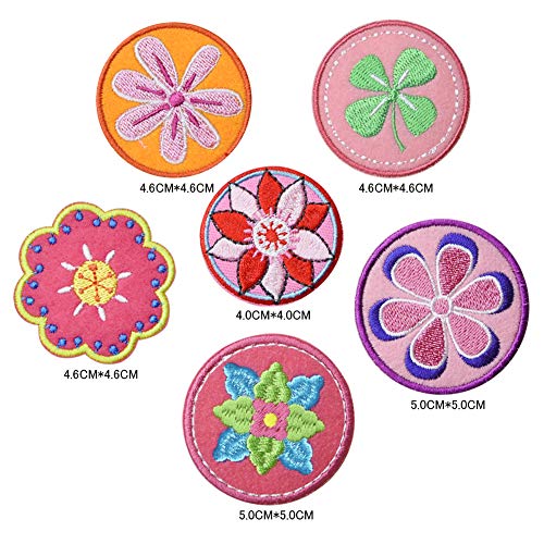 最安値 ワッペン アイロン刺繍 Medeay アップリケ Diy服 まるい形 フラワー 花 モチーフ おしゃれ カワイイ 装飾 男の子 女の子 保育園 幼稚園 パッチ 補修 6枚セット 衣類 浴衣 手袋 手帳 飾りの価格比較
