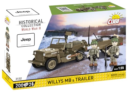 COBI �~���^���[�u���b�N WWII �E�C���XMB & �g���[���[ �Z�b�g, 1/35�X�P�[��, 200�s�[�X, �~�j�t�B�M���A2�̕t��, �S��17.5cm, 8�Έȏ�Ώ�, EU��