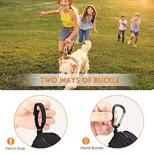 Image of MalsiPree Dog Poop Bag Holder for Leash - Soft Fabric Waste Bag Dispenser with Stainless Steel Clip, Adjustable Strap Pet Waste Bag Carrier, Gifts for New Puppy Owners, Black