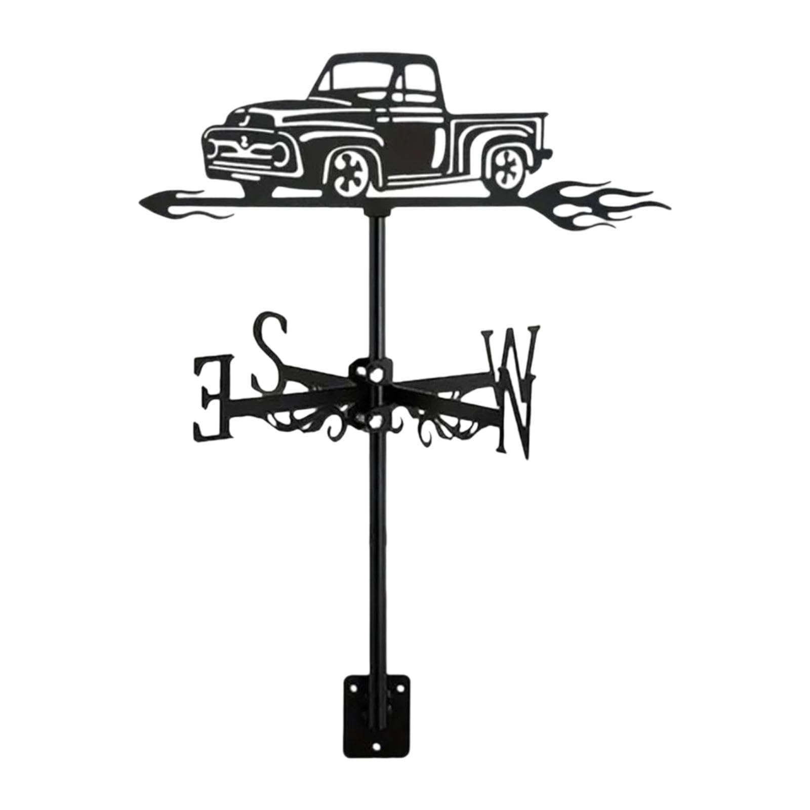 CALANDIS™ Black Pickup Truck Weathervane Gift Truck Ornament for Fence Roof Mount Lawn | Weathervanes | Garden Dacor | Yard, Garden & Outdoor Living-image-0