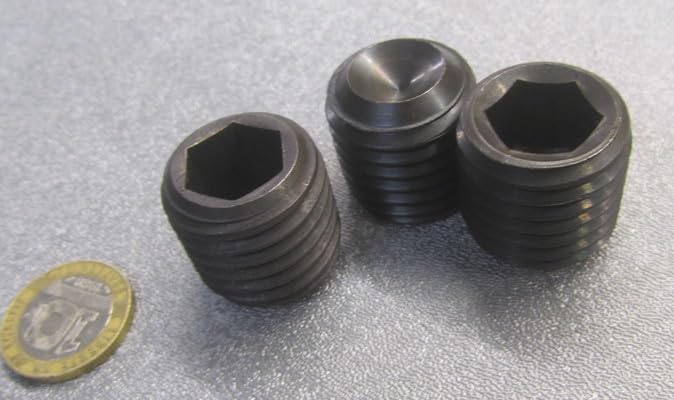 Black Oxide Finish Alloy Steel Cup Point Set Screw 1"-8 x 1.00" Length 3 pcs