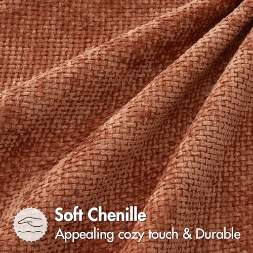 Image of MIULEE Pack of 2 Fall Rust Decorative Pillow Covers 18x18 Inch Soft Chenille Couch Throw Pillows Farmhouse Cushion Covers for Home Decor Sofa Bedroom Living Room