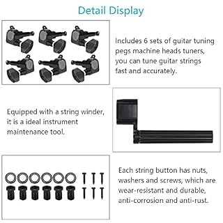 CHALA 7 PCS Mécanique guitare Clés Chevilles Mécaniques Accordeurs et manivelle guitare,3L3R guitare acoustique… - Les Beatles, Paul McCartney, John Lennon, RIngo Starr, George Harrison CHALA 7 PCS Mécanique guitare Clés Chevilles Mécaniques Accordeurs et manivelle guitare,3L3R guitare acoustique… – Image 6