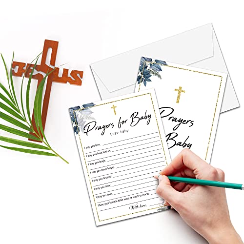 Cartões de oração para chá de bebê - Orações de batismo para bebês - Cartões de batismo de bebê com