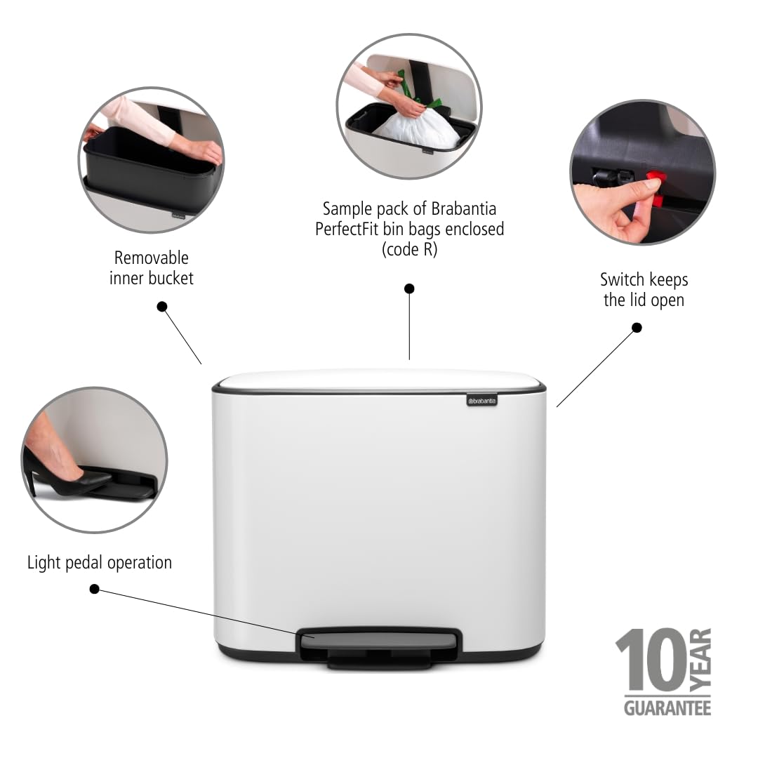 Amazon｜ブラバンシア ゴミ箱 蓋付き ペダル式 36L 幅54×奥行36.5×高さ