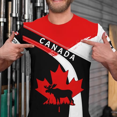 Canadian Maple Leaf Shirt for Men Canada Day Flag T-Shirt 3D Printing Cool Short Sleeve Shirt Unisex4