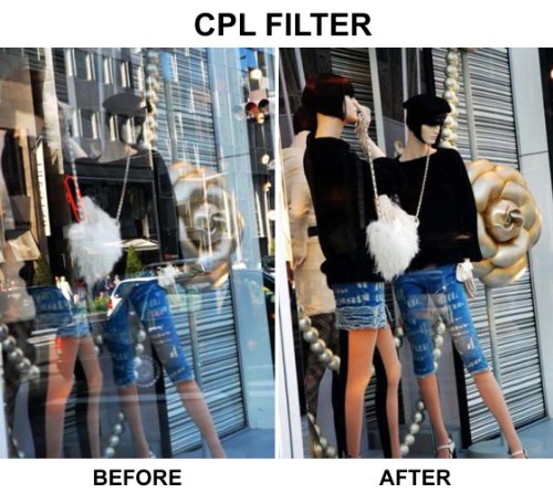 KIT Filtro UV CPL FLD e case para lente com rosca de 49mm