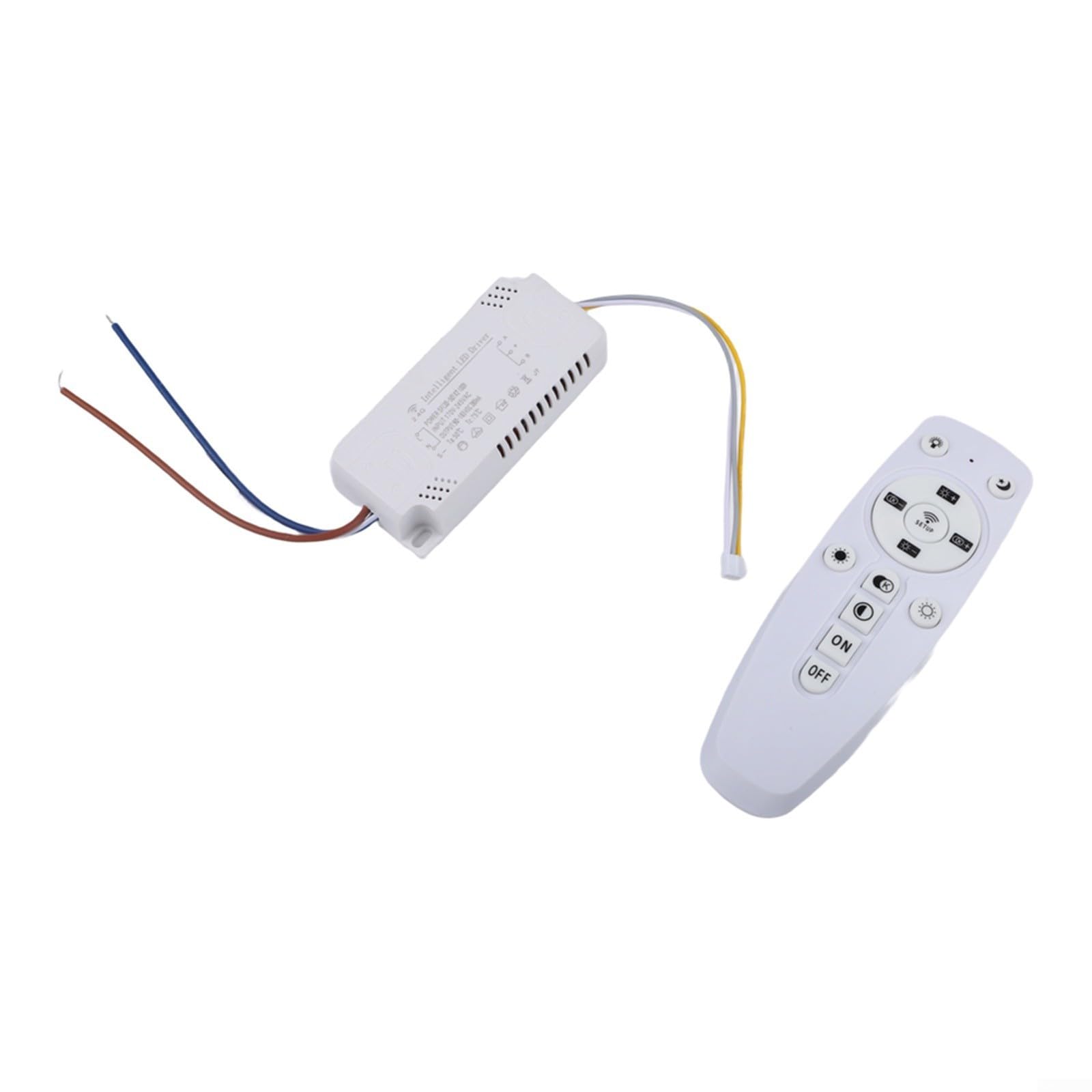 EXTRWORY Intelligent Led Driver With 2.4g Remote For Dual Channel Tape Lighting Dimming Power Supply Transformer White Housing Supports 24w Up To 80w Per Channel((30-50) X2 100W)
