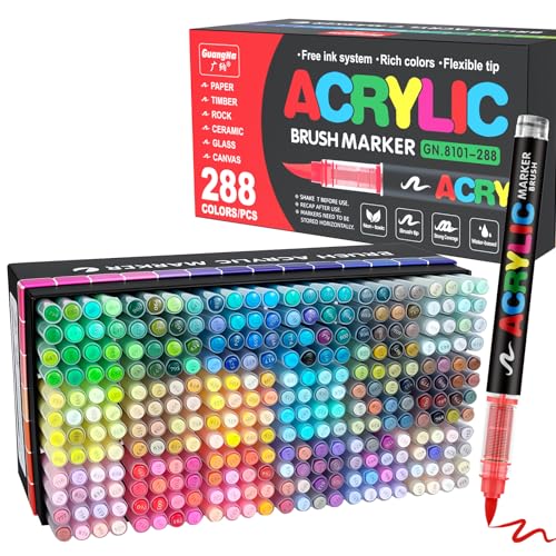 Guangna 288 Acrylic Paint Markers for Art Crafts