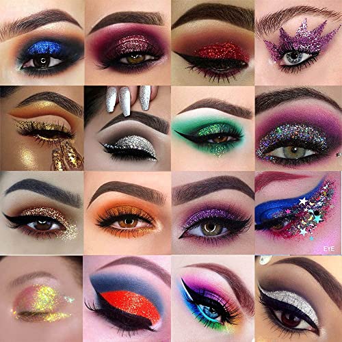 Evpct 63 Colors Glitter Shimmer Matte Eyeshadow Makeup Palette Pallet,Pressed White Eyeshadow Glitter Gel Glue High Pigment Eye Shadow Matte Makeup Palette #TOP4