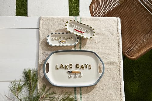Plateau Lake Time Mud Pie 10,2x22,9 cm pour apéritif au chalet