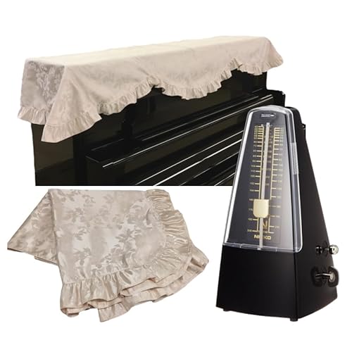 NIKKO メトロノーム スタンダード ブラック + 選べる ピアノトップカバー セット 振り子メトロノーム ニッコー 定番 (ピンク【フリル付】)