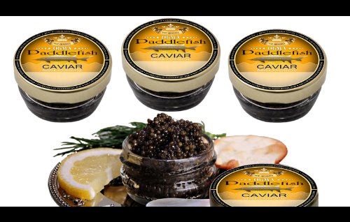 Tarro de vidrio (Combo de cuatro) OLMA Black Caviar paddlefish 2oz (56g)