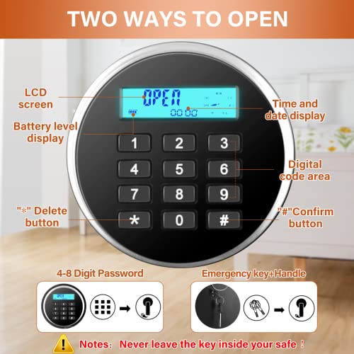 Fireproof Gun Safes For Home Rifle And Pistols, Heavy Duty Anti-Theft 3-5 Long Gun Cabinets For Rifles And Shotguns, Quick Access Gun Safe Rifle With Lcd Screen, Dual Alarm & Removable Shelf(Us Stock) #TOP2