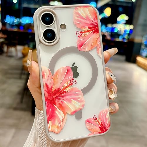 Coque iPhone 16 MagSafe évitez les rayures avec le motif floral
