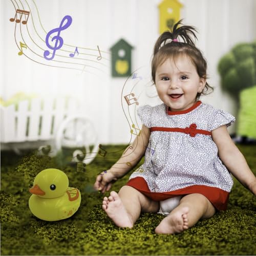 Image of Genie's Toy Bus Musical Learning Duck - Yellow Color I Interactive Educational Toy with Lights and Sound I Fun Educational Learning Toys & Games I Portable Travel Art Toy for 4+ Months Kids