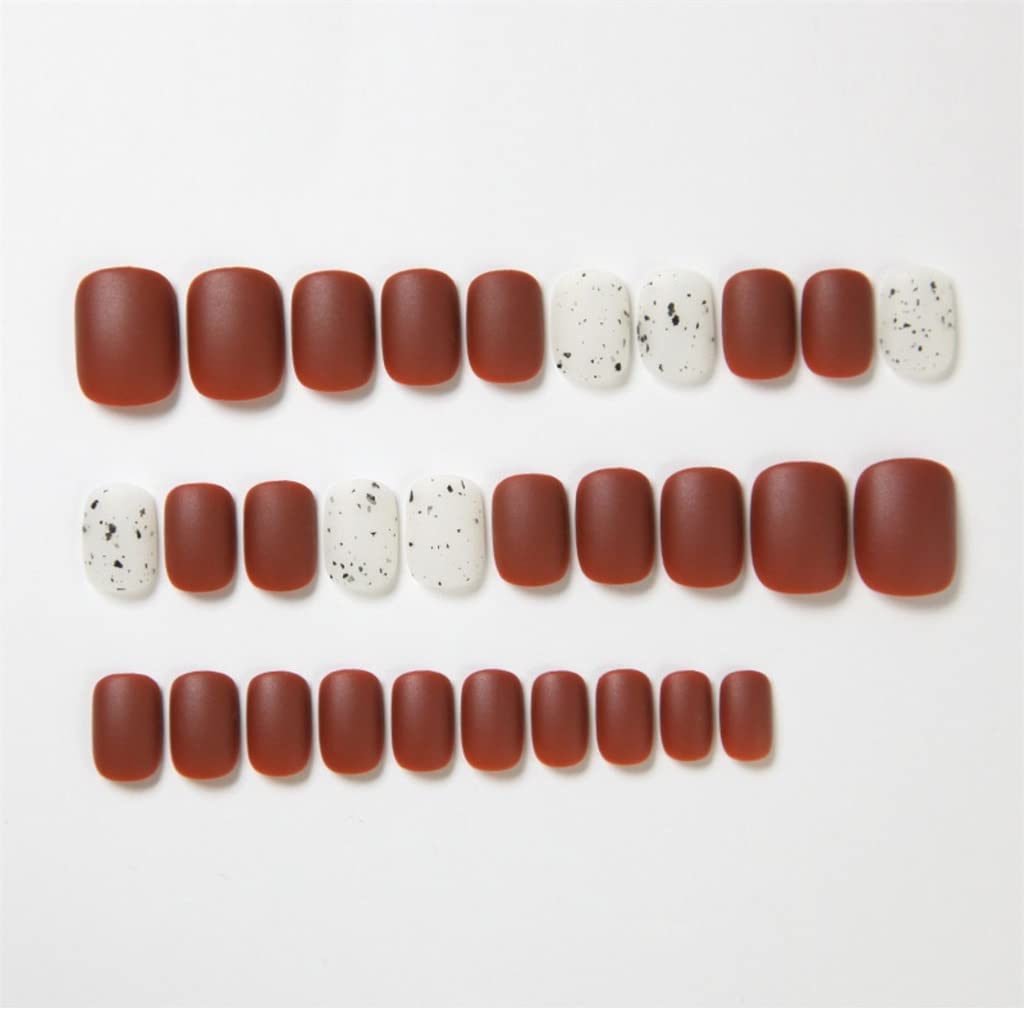 Matte Red Fake Nails Long Detachable Tips Stick Nail Packaging DIY False Art