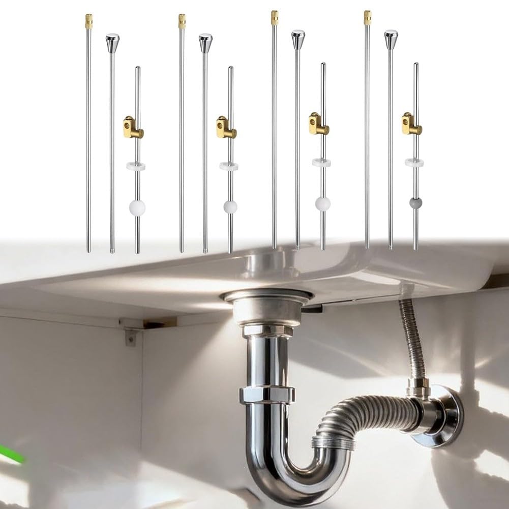 Kit Reparación Desagüe Lavabo Varilla Ajustable para latón para acero Inoxidable Baño Fregadero(12mm)