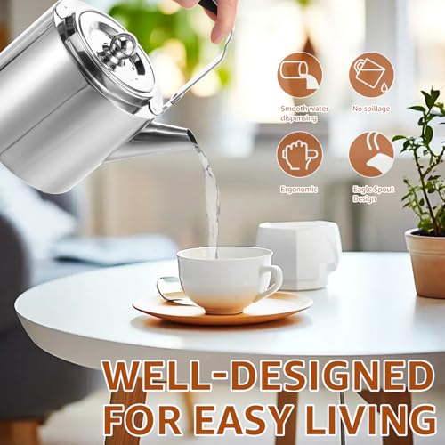 Théière en acier inoxydable 1,8L avec infuseur pour induction