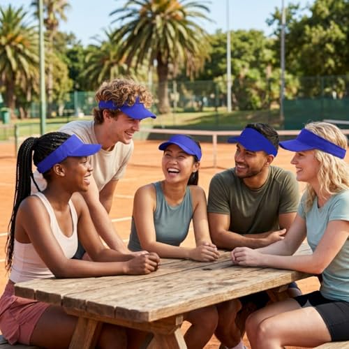 Image of 12 Pcs Sun Visor for Women Men Outdoor Sport Golf Tennis Softball, Adjustable Visors Hats