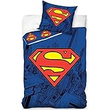Medidas: 140 x 200 cm Funda nórdica de Superman para niños y jóvenes. Dimensiones: 140 x 200 cm con funda de almohada de 70 x 90 cm.