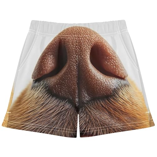 Girls Athletic Lounge Shorts Funny Dog Nose Print Cute Casual Comfy Pajama Shorts Youth Summer Clothes, X-Small