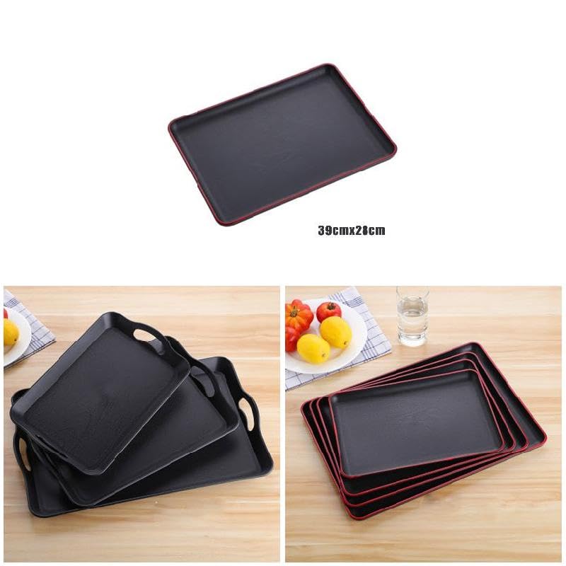 Lot De 7 Plateaux De Service En Plastique Antidérapant - 30,5 X 23 Cm - Couleurs Assorties Pour Maison, Café, Fête