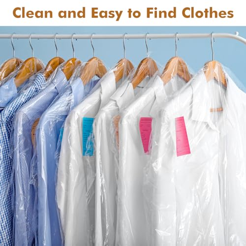 Hejo 30 Pack Plastic Clothes Covers, 60 × 90cm Clear Clothes Bags Hanging, Dry Cleaning Bags, Garment Bags - Image 2