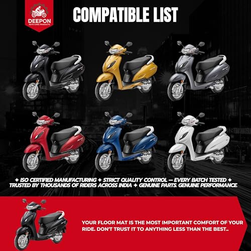 Image of Activa 6G Premium Floor Mat | Anti-Slip Heavy-Duty Rubber | Waterproof All-Weather Protection | Custom Fit | Deepon Auto Care