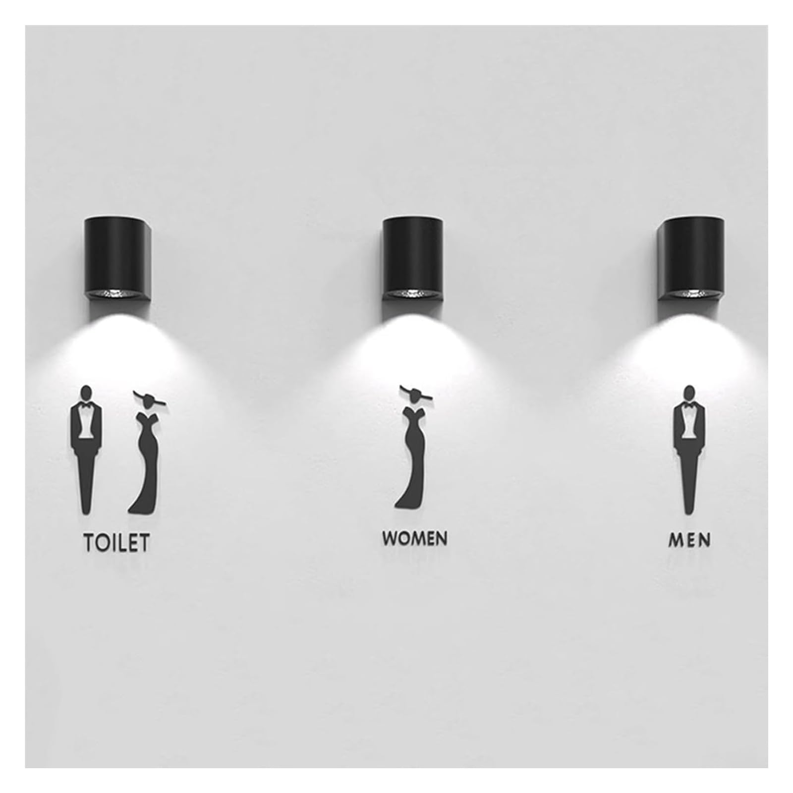 Carteles para aseos, Letrero de baño iluminado acrílico | A