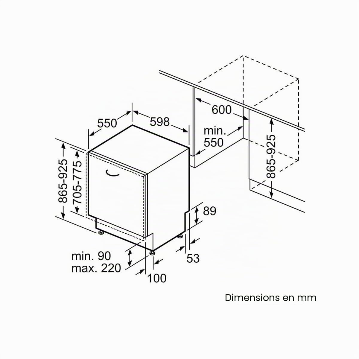 Siemens SX65ZX07CE, iQ500 Lave-vaisselle intelligent, entièrement intégré, XXL, tiroir à couverts, fabriqué en Allemagne, séchage zéolithe, extra silencieux, aquaStop, programme court varioSpeed, avec