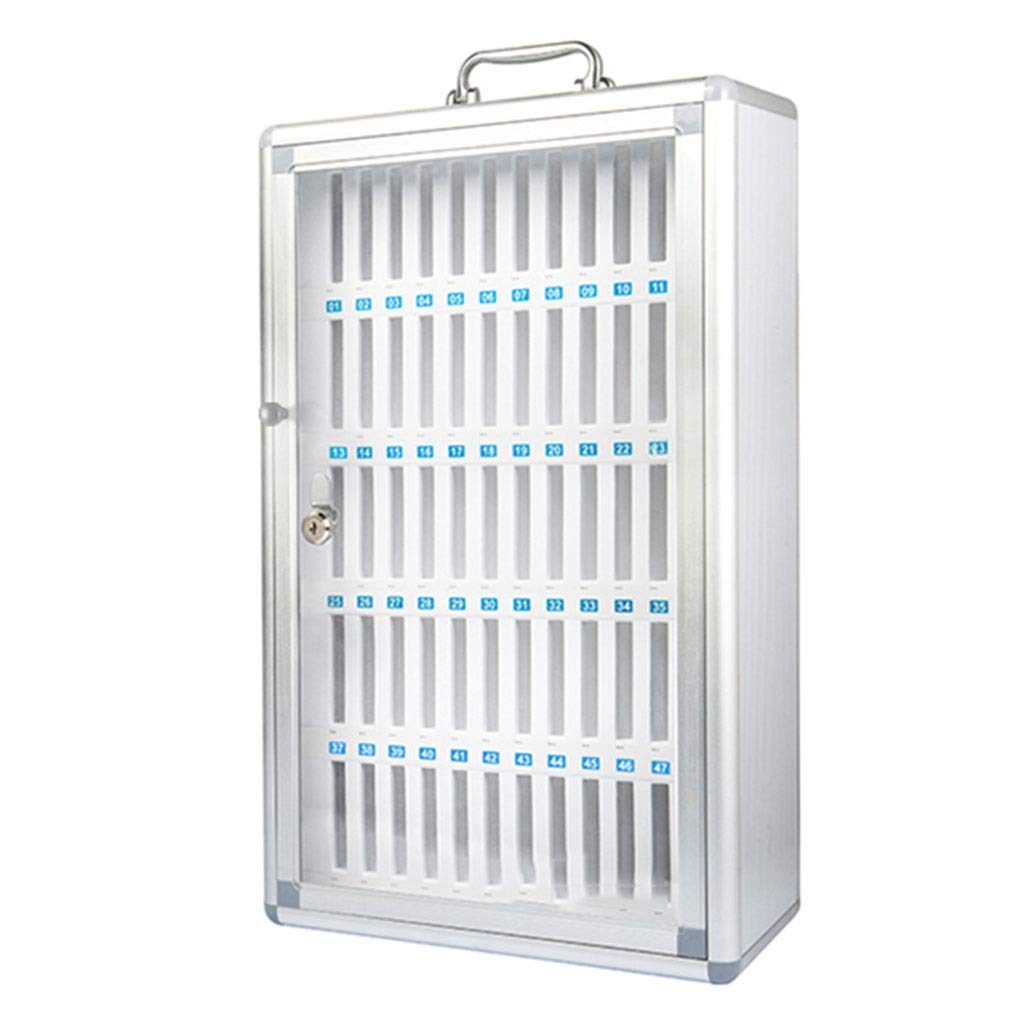 Key Cabinets Silver Mobile Phone Storage Cabinet Safe Deposit Box School Factory Examination Work Transparent Lock With Numbered Locker (Color : Size : 60)