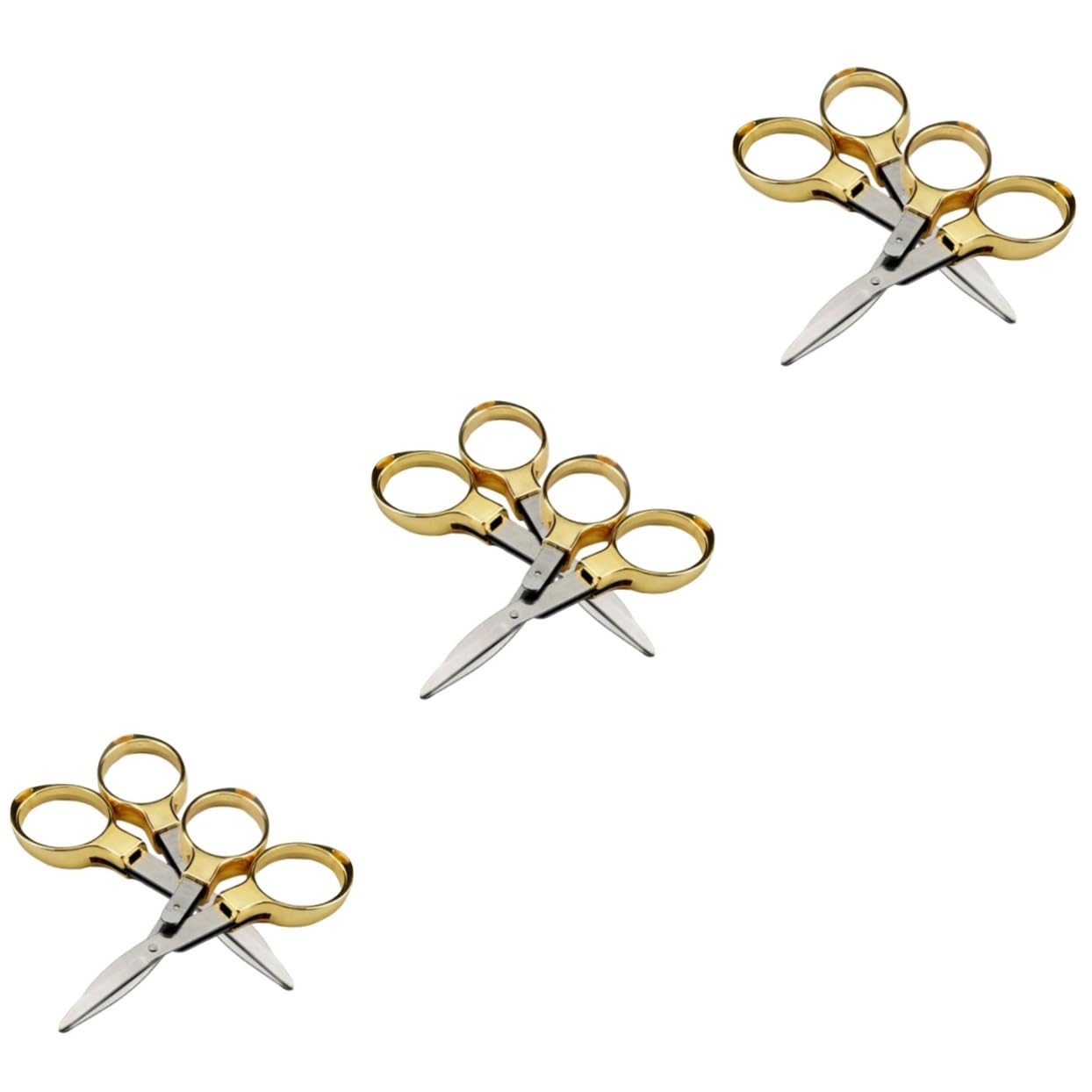 NUOBESTY 3 Set Forbici Pieghevoli Di 8 Parole Forbice Per Ufficio Forbici Di Sicurezza Piccole Forbici Da Cucito Forbici Per Filati Forbice Da Cucina Acciaio Inossidabile Golden 2 Pezzi * 3