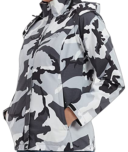 Otu 916B(WOMEN)-BLACK CAMO-S Women'S Waterproof Rain Lightweight Hooded Hiking Travel Outdoor Coat thumb #4