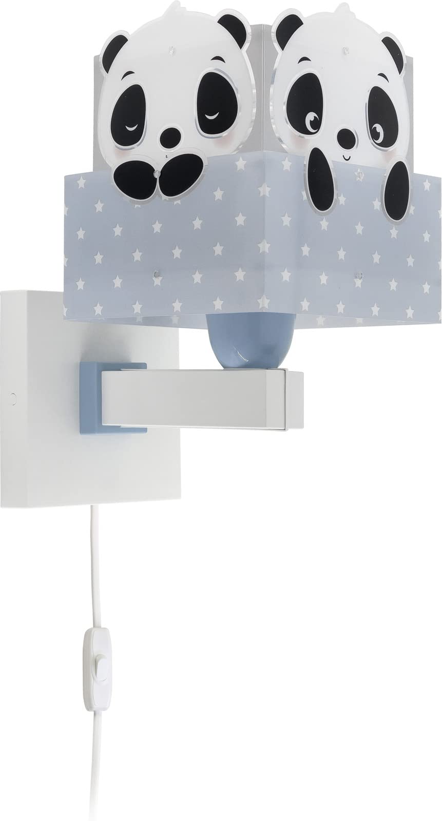 Dalber kinder Wandlampe, Kinderlampe Wandleuchte kinderzimmer Wolken tiere Pandabär Panda Blau, 63169T, E27