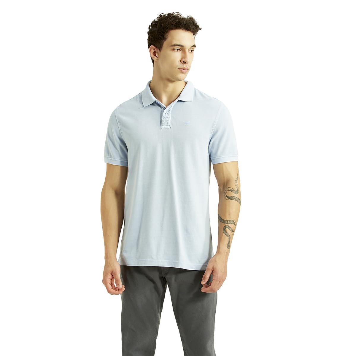 levi's Men's Solid Light-Blue Slim fit Polo t-Shirt-picture-12