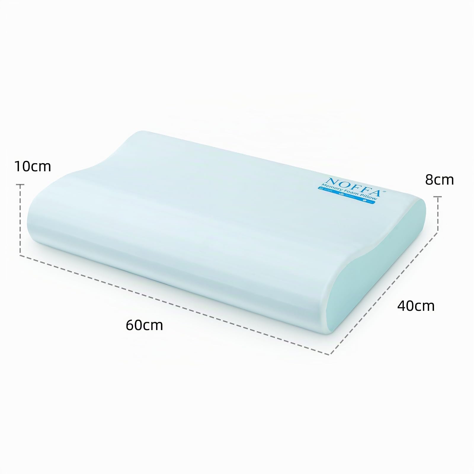 Almohada cervical ergonómica, cojín ortopédico para el cuello, almohada de espuma viscoelástica para personas que duermen de lado, espalda y boca abajo, 60 x 40 cm