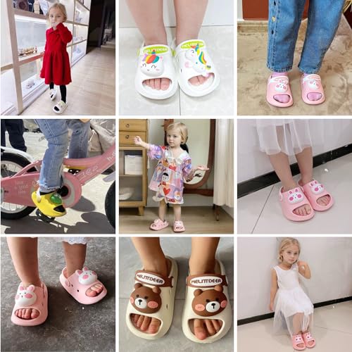 techcity Toddler Little Kids Slide Sandals Cute Summer Shower Beach Pool Slippers Thick Sole Slip On Sandals Water Shoes with Backstrap Boys Girls Clogs2