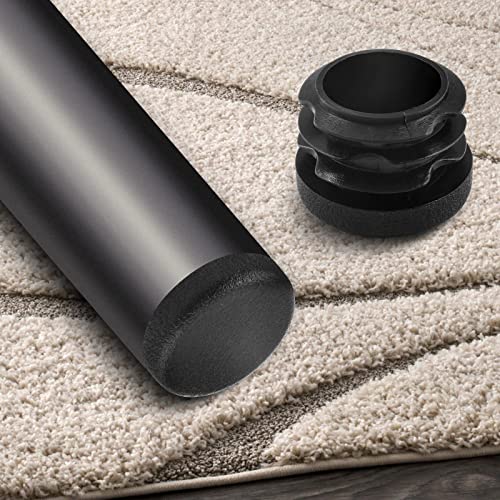 Image of Jiozermi 50 Pcs 7 /8 inch Round Plastic Plug, Black Round Plastic End Cap Furniture Finishing Plug for Pipe Post, Chairs and Furniture