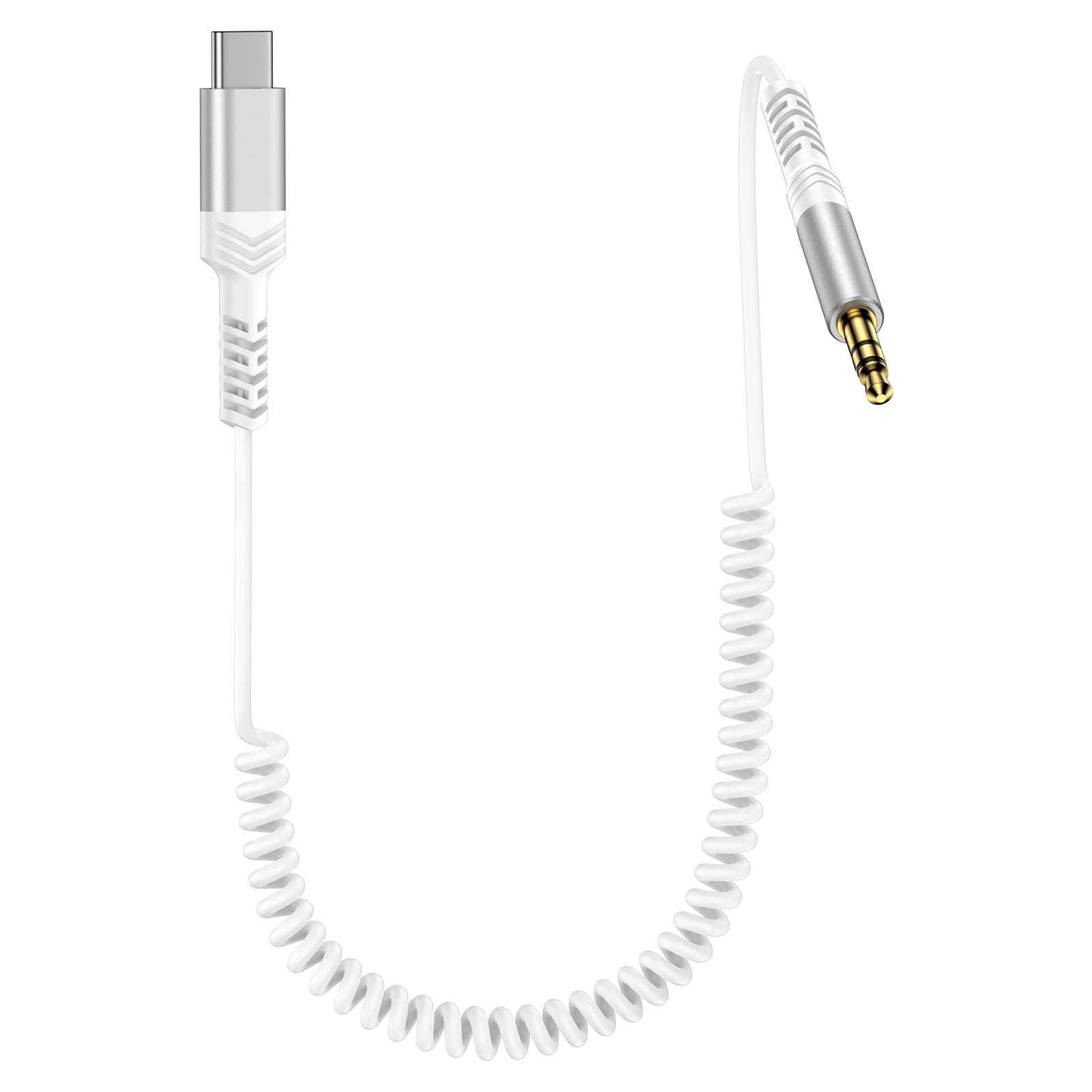 Coiled USB C to 3.5mm Aux Cable for iPhone 17 16e 16 Pro Max,6FT Type C to 3.5mm Headphone Audio Jack Adapter Dongle Cable Cord for Car Stereo Galaxy
