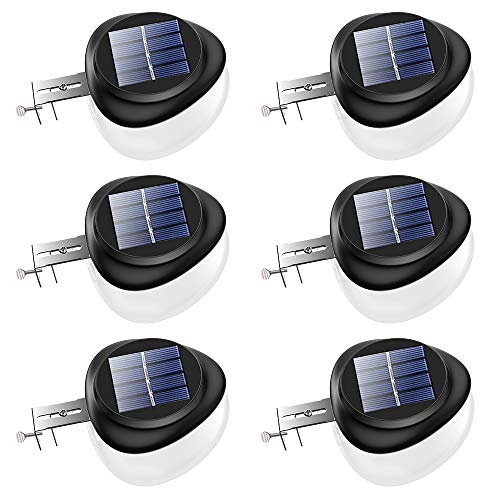 Solar Gutter Lights, Newest 9 LED Outdoor Fence Light Waterproof Wall Lamps