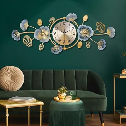 Lafocuse Luxury Ginkgo Leaf Wall Clock Cover